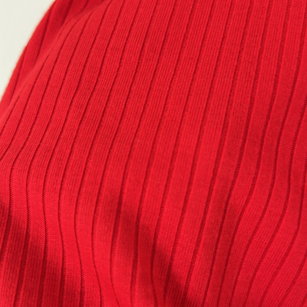 white birch Red Ribbed Ruffle-Strap Tank Top - Picture 4 of 5